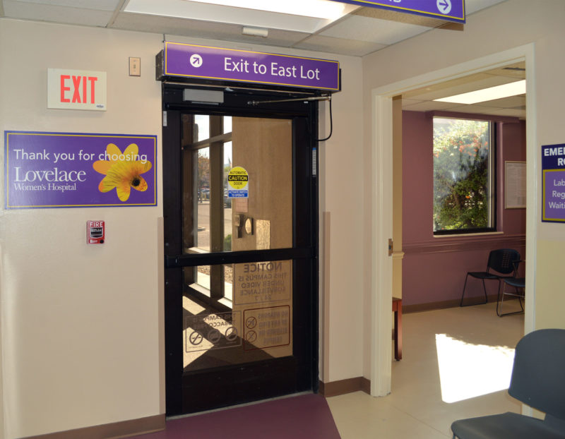 Inside entrance of emergency department